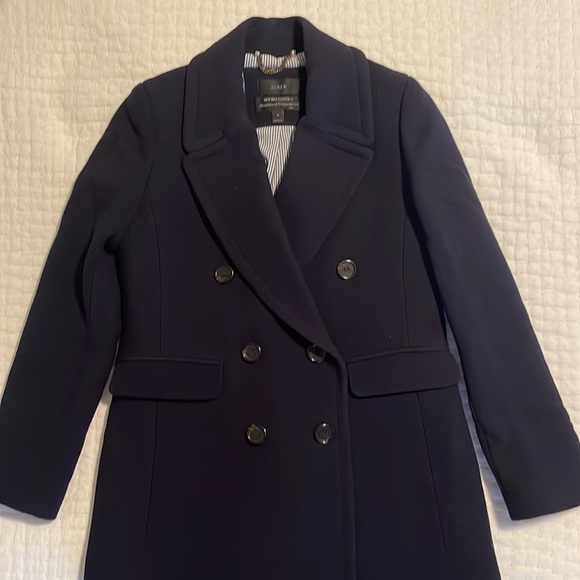 J. Crew double cloth double breasted navy peacoat - Picture 3 of 8